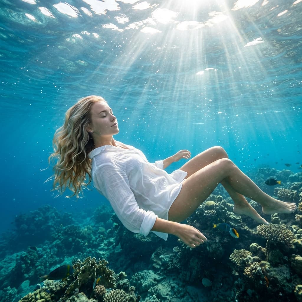 Dreamy Floating Woman